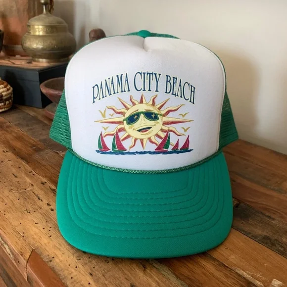 Vintage Panama City Beach PCB Souvenir Trucker Hat